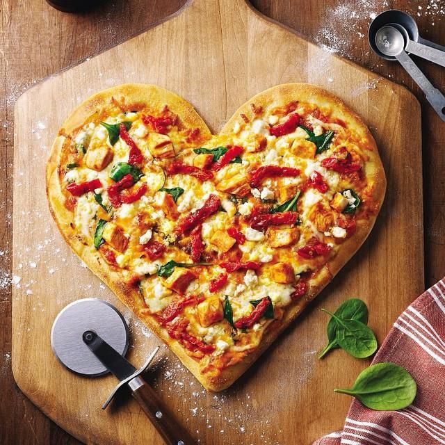 Heart shaped pizza